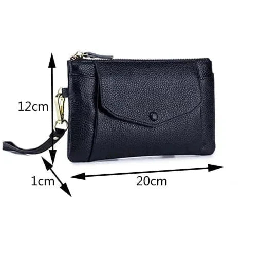 Portefeuille long et plat femme en cuir, 20 cm, cinq coloris