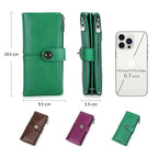 Portefeuille long femme zippé avec fente pour traceur, cinq coloris