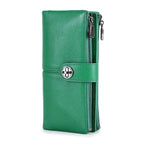 Portefeuille long femme zippé avec fente pour traceur, cinq coloris