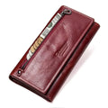 Portefeuille long femme avec place pour le téléphone, six coloris, rouge