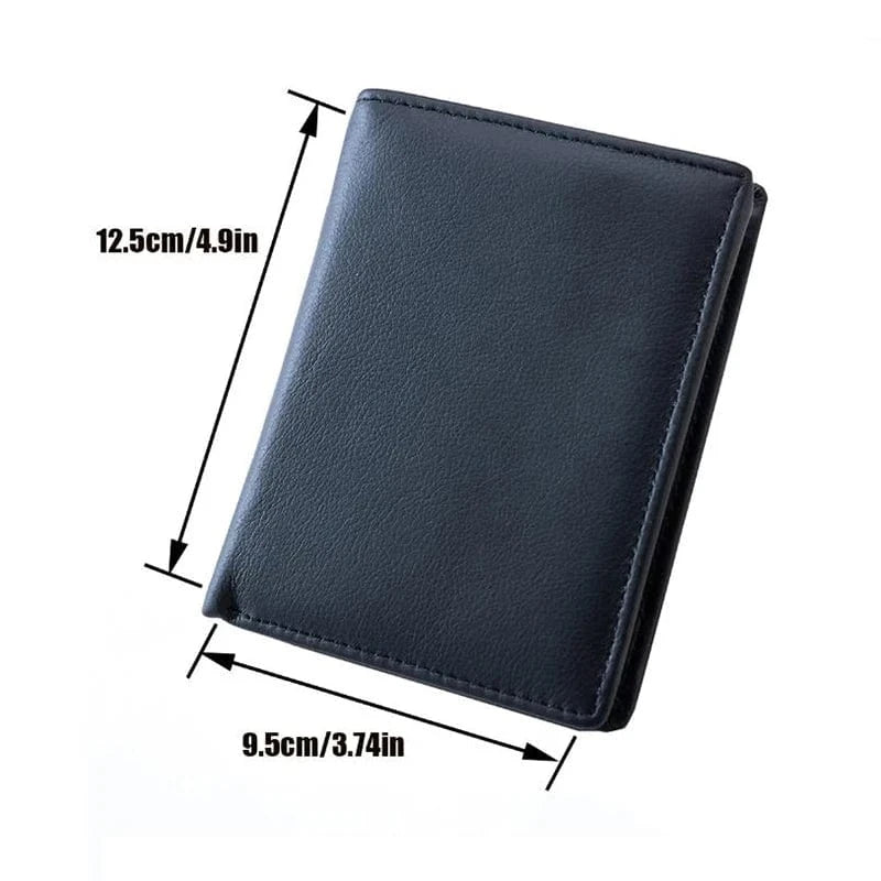 Portefeuille slim homme en cuir, trois volets, anti sans contact