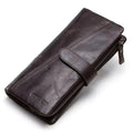 Portefeuille zippé femme, pochette téléphone, sept coloris, café