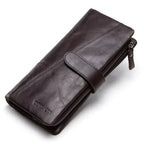 Portefeuille zippé femme, pochette téléphone, sept coloris, café