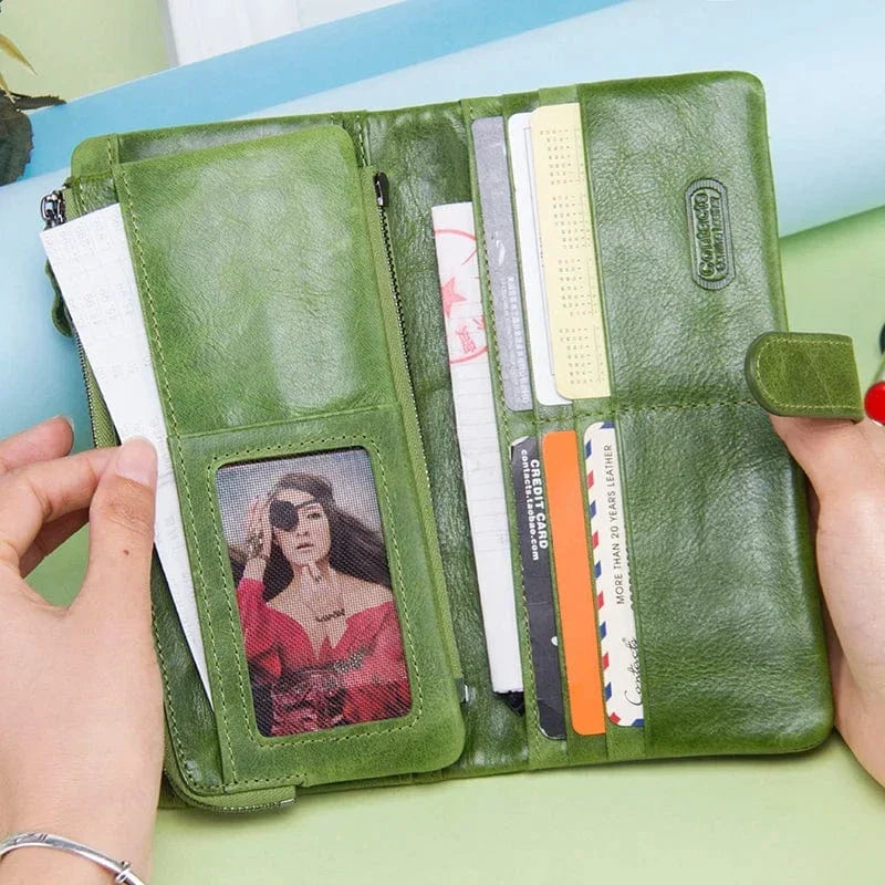 Portefeuille zippé femme, pochette téléphone, sept coloris