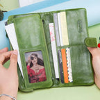 Portefeuille zippé femme, pochette téléphone, sept coloris