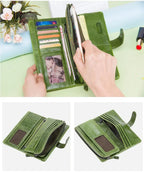 Portefeuille zippé femme, pochette téléphone, sept coloris