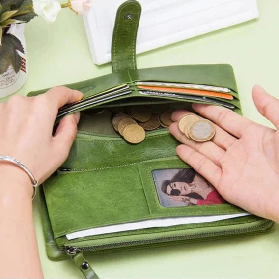 Portefeuille zippé femme, pochette téléphone, sept coloris