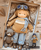 Poupée en tissu style Waldorf pour enfant, dès 3 ans, sept coloris