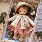 Poupée en tissu style Waldorf pour enfant, dès 3 ans, sept coloris, rose