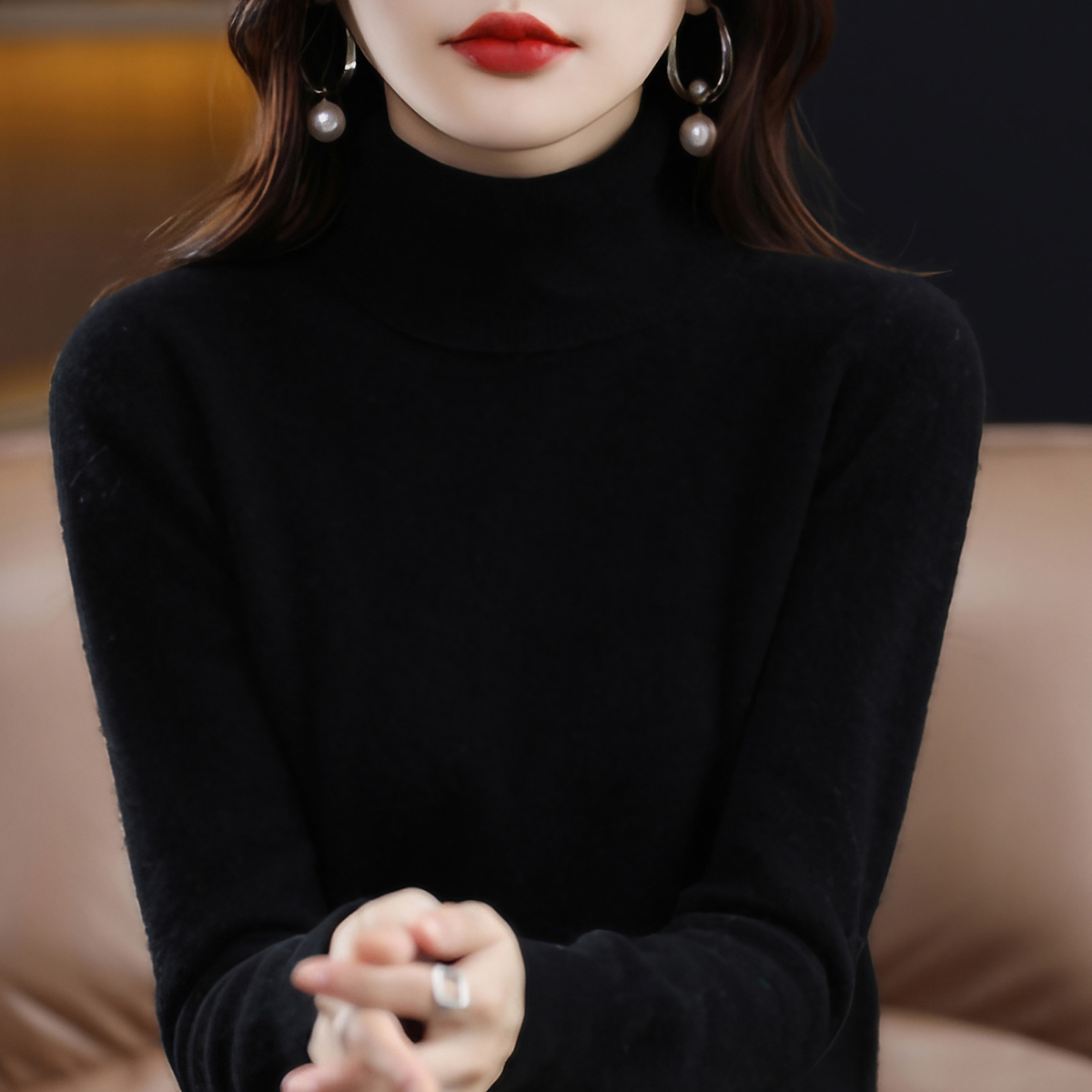Pull col roulé femme, quatorze coloris, du S au 3XL