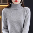 Pull col roulé femme, quatorze coloris, du S au 3XL, gris