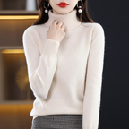 Pull col roulé femme, quatorze coloris, du S au 3XL, marron clair