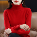 Pull col roulé femme, quatorze coloris, du S au 3XL, rouge