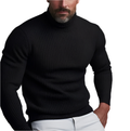 Pull col roulé homme coupe ajustée, noir, gris ou rouge, noir