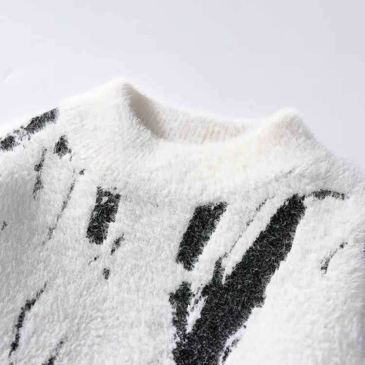 Pull homme à motifs abstraits, col rond, du S au 2XL