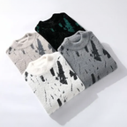 Pull homme à motifs abstraits, col rond, du S au 2XL