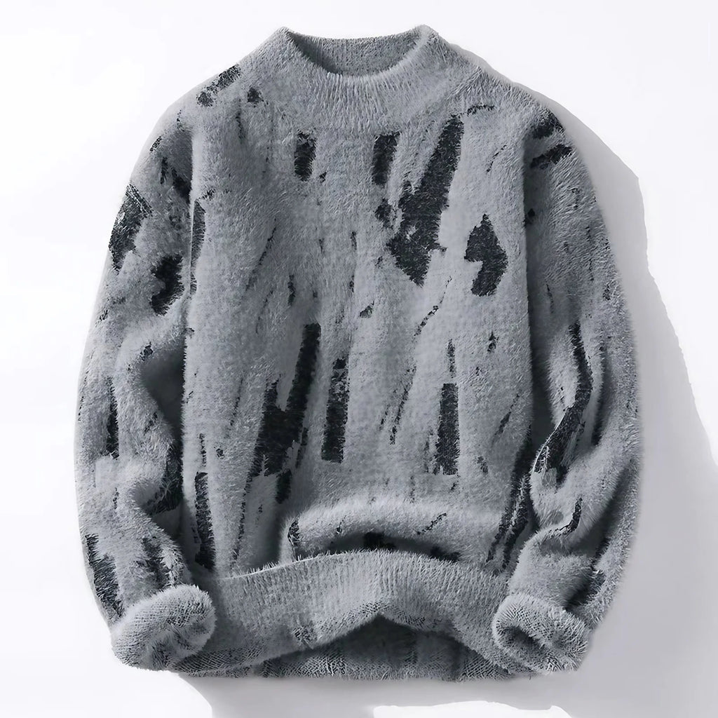 Pull homme à motifs abstraits, col rond, du S au 2XL, gris