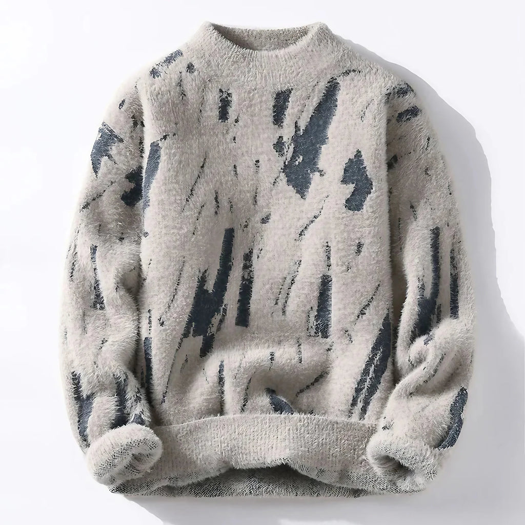 Pull homme à motifs abstraits, col rond, du S au 2XL, beige