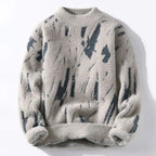 Pull homme à motifs abstraits, col rond, du S au 2XL, beige