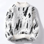 Pull homme à motifs abstraits, col rond, du S au 2XL, blanc