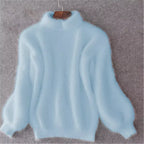 Pull doux femme coupe classique, six coloris, du S au 3XL, bleu