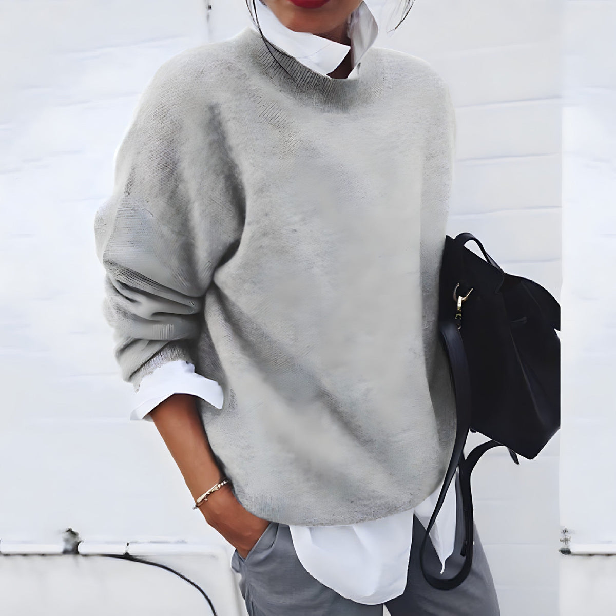 Pull femme doux et chaud, cinq coloris, du S au 3XL, gris