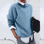 Pull femme doux et chaud, cinq coloris, du S au 3XL, bleu