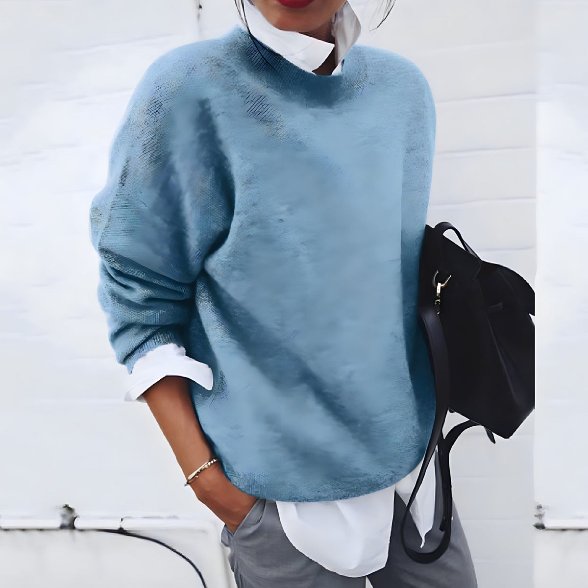 Pull femme doux et chaud, cinq coloris, du S au 3XL, bleu