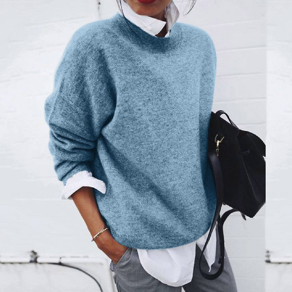 Pull femme coupe classique, cinq coloris, du XS au 3XL, bleu