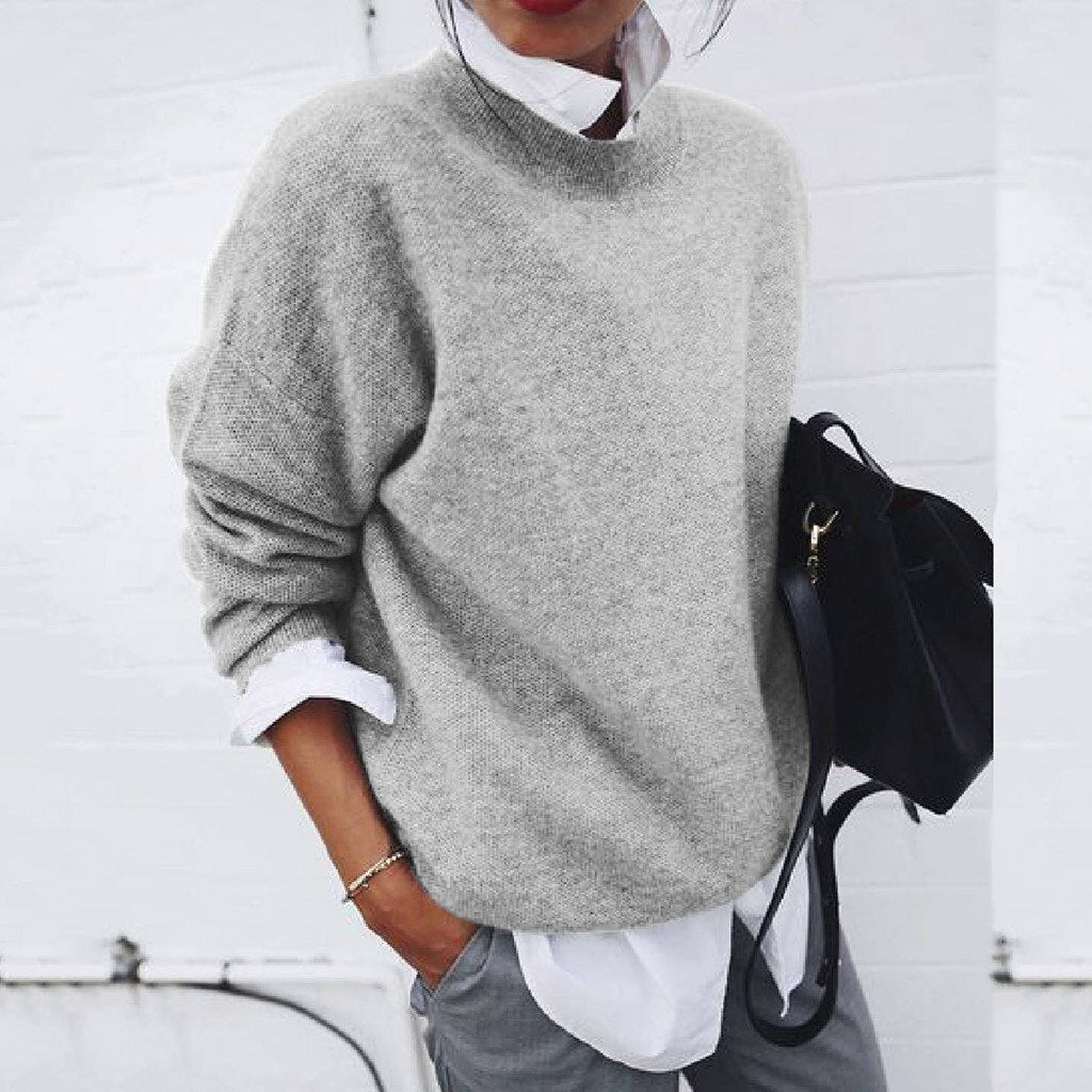 Pull femme coupe classique, cinq coloris, du XS au 3XL, gris