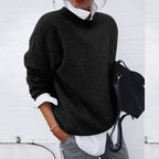 Pull femme coupe classique, cinq coloris, du XS au 3XL, noir