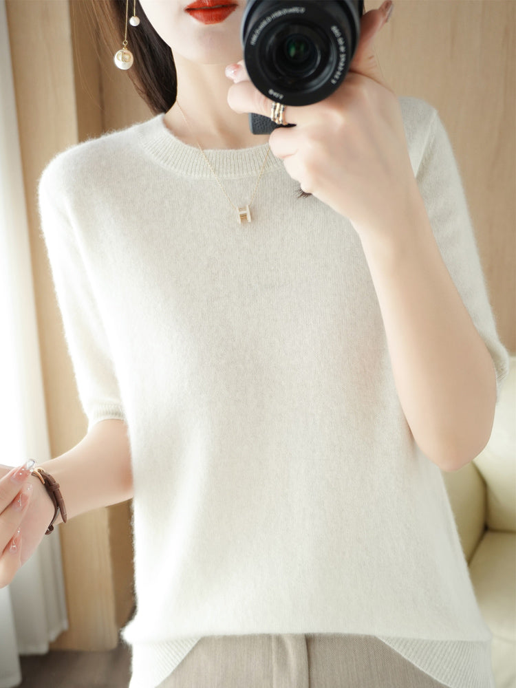 Pull femme uni coupe classique, dix-sept coloris, du M au 2XL, beige