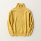 Pull col roulé femme en maille côtelée, sept coloris, S au 2XL, jaune