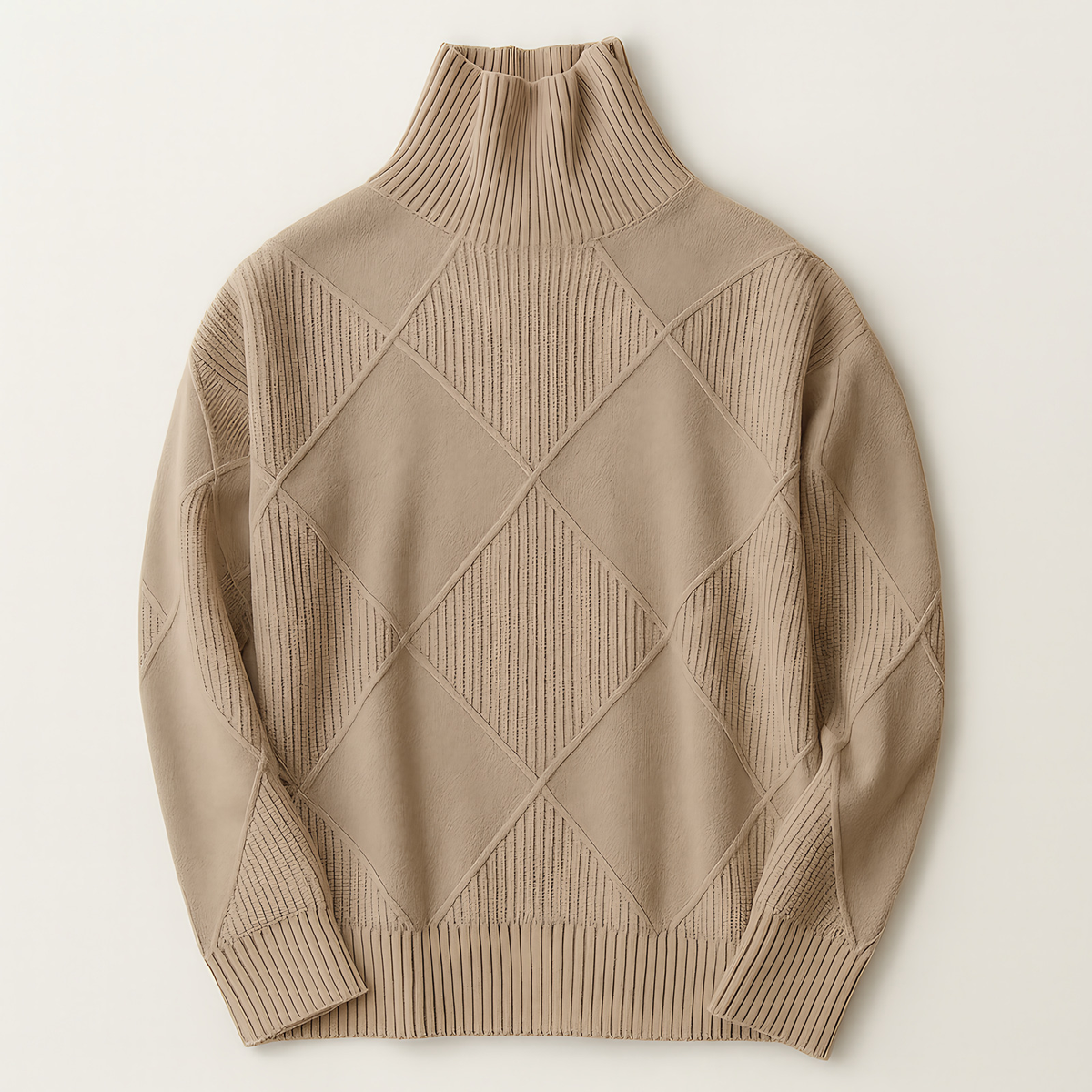 Pull col roulé femme en maille côtelée, sept coloris, S au 2XL, marron