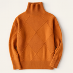 Pull col roulé femme en maille côtelée, sept coloris, S au 2XL, orange