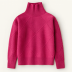 Pull col roulé femme en maille côtelée, sept coloris, S au 2XL, rose