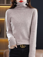 Pull col roulé femme en laine, nombreux coloris, du S au 2XL, camel