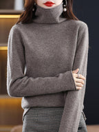 Pull col roulé femme en laine, nombreux coloris, du S au 2XL, camel foncé