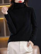 Pull col roulé femme en laine, nombreux coloris, du S au 2XL, noir