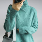 Pull col roulé femme, huit coloris, du XS au 3XL, bleu