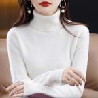 Pull col roulé femme coupe régulière, quatorze coloris, du S au 3XL, blanc