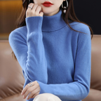 Pull col roulé femme coupe régulière, quatorze coloris, du S au 3XL, bleu