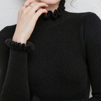 Pull col roulé femme, six coloris classiques, du S au 2XL, noir