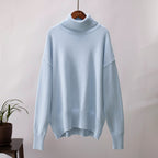 Pull col roulé femme, manches longues, treize coloris, bleu ciel