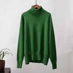 Pull col roulé femme, manches longues, treize coloris, vert foncé