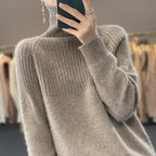 Pull col roulé femme à détails côtelés, neuf coloris, XS au 3XL, kaki