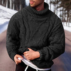 Pull col roulé homme chaud, noir, gris, vert ou rose, noir