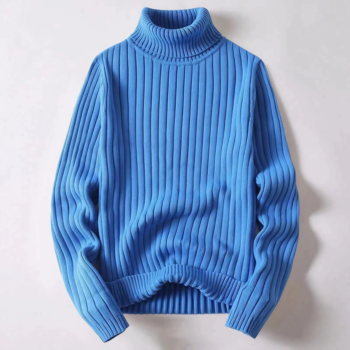 Pull col roulé homme coupe classique, cinq coloris, S au 3XL, bleu