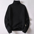 Pull col roulé homme coupe classique, cinq coloris, S au 3XL, noir