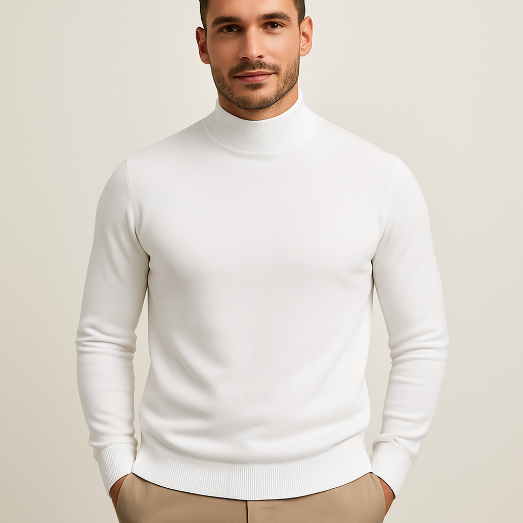 Pull col roulé homme coupe ajustée, du XS au 4XL